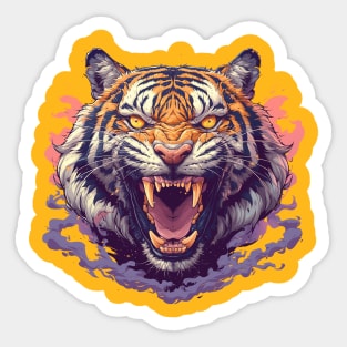 angry tiger Sticker